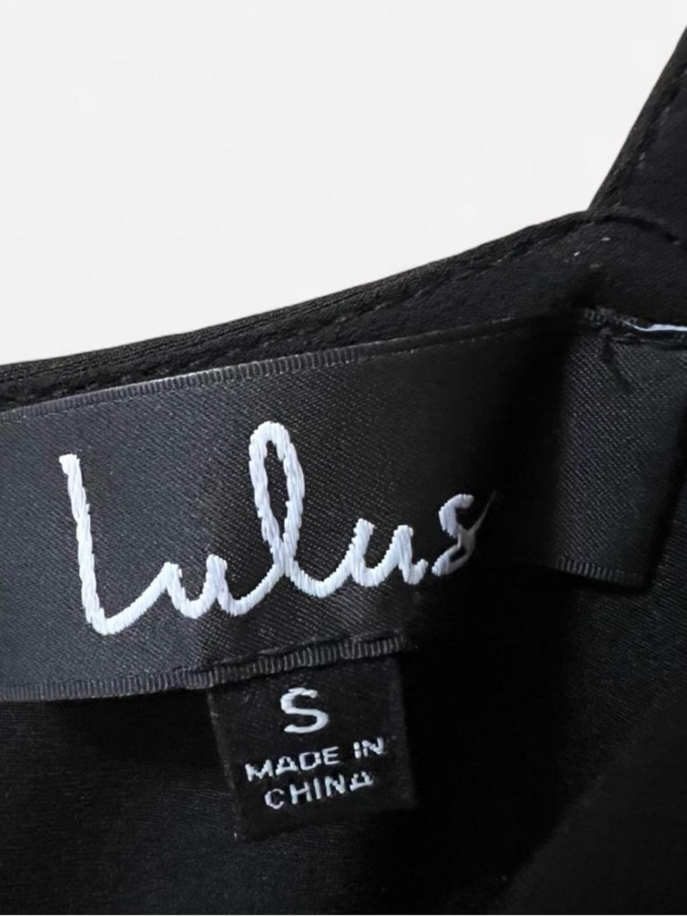 Lulu's Small Black Ruffle-Trim Midi Dress Formal Cocktail Wedding Guest Bodycon - Picture 8 of 8